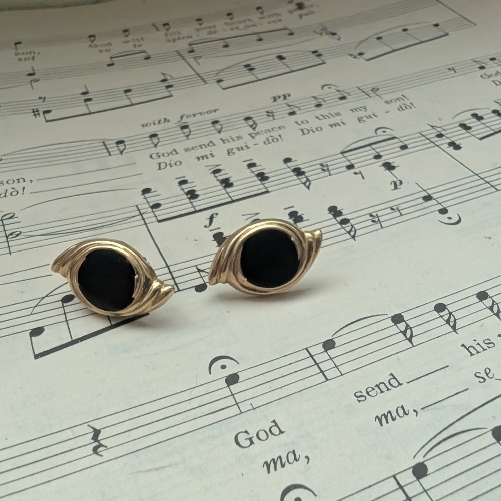 Gold and Black Earrings